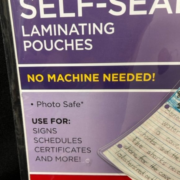 Scotch Brand Self Laminating Pouches 8.5" x 11" Open PKG - 9 Pouches - Picture 2 of 4